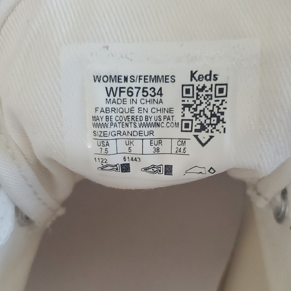 Keds Women's Sneakers in White with Pink Trim - Picture 7 of 7